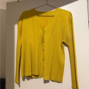 Issey Miyake Yellow Pleated Top